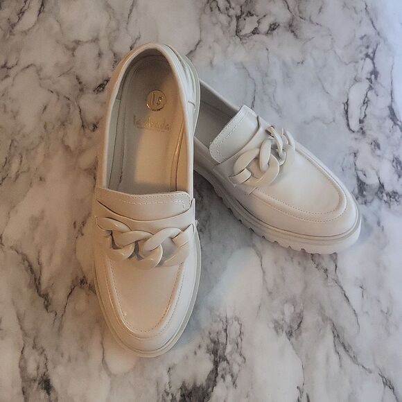 La Strada Loafer Street Beige Vegan Leather Women Moccasins Size EUR 38 ( US 8 ) - Picture 4 of 16